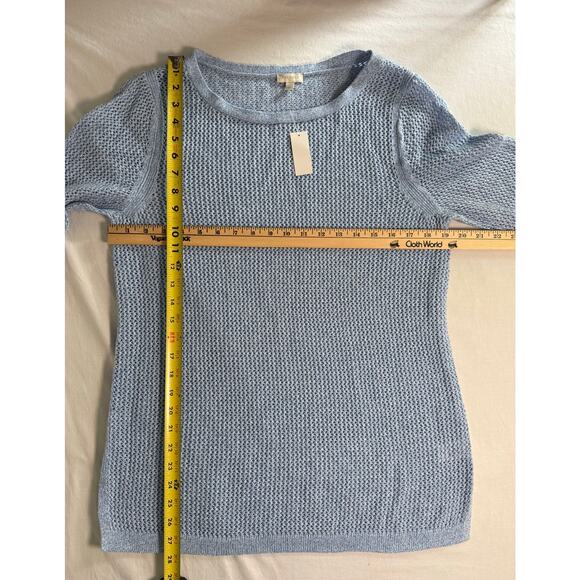 Talbots Light Blue Knit Sweater 3/4 Sleeve Size MEDIUM - Picture 6 of 10